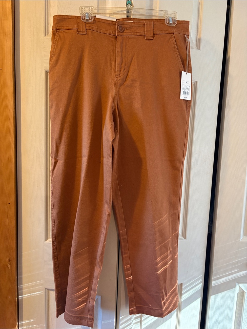 NWT a new day Women's Cropped Chinos in Rust Brown